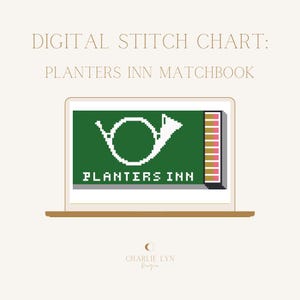 Planters Inn Matchbox Charleston Travel Digital Needlepoint Chart - Needlepoint Pattern Download