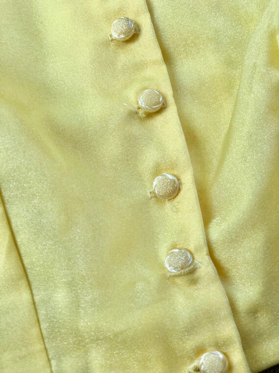Vintage 1960's Mod Taffeta Yellow Jacket/Top Yell… - image 6