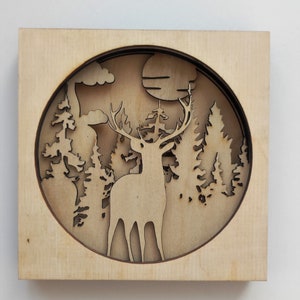 Deer Laser Cut Files  Forest Animals  Deer Svg Vector Deer Cnc Router Glowforge Files Cnc Files, Poulpe Laser Cut INSTANT DOWNLOAD