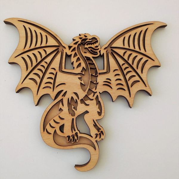 Dragon 3D Layer SVG Dxf Dragon Multi-layer INSTANT DOWNLOAD Ornaments Cnc File Laser Cut Files Digital Dragon