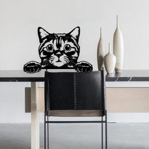 Wall Decoration Peeping Cat Laser Cut, Svg, Dxf, Glowforge CNC Cutting , Dxf, Svg Ai Digital Vector Files Instant Download