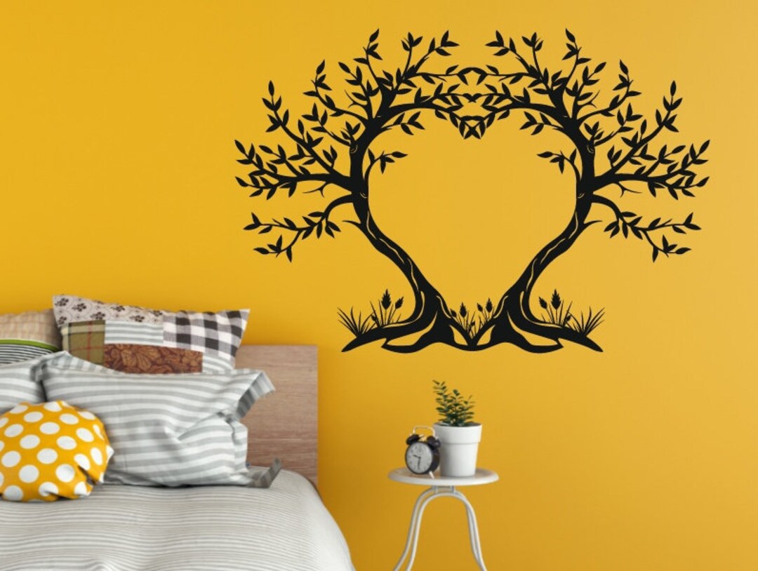 Heart Tree Wall Decor Laser Cut Files SVG DXF, Home Wall Art Decor, Cdr