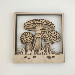 Mushroom Multilayer SVG Mandala Model Laser Cut File, Wall Art Home Decor CNC download dxf ai Cricut 3D layer Cardstock for Cricut
