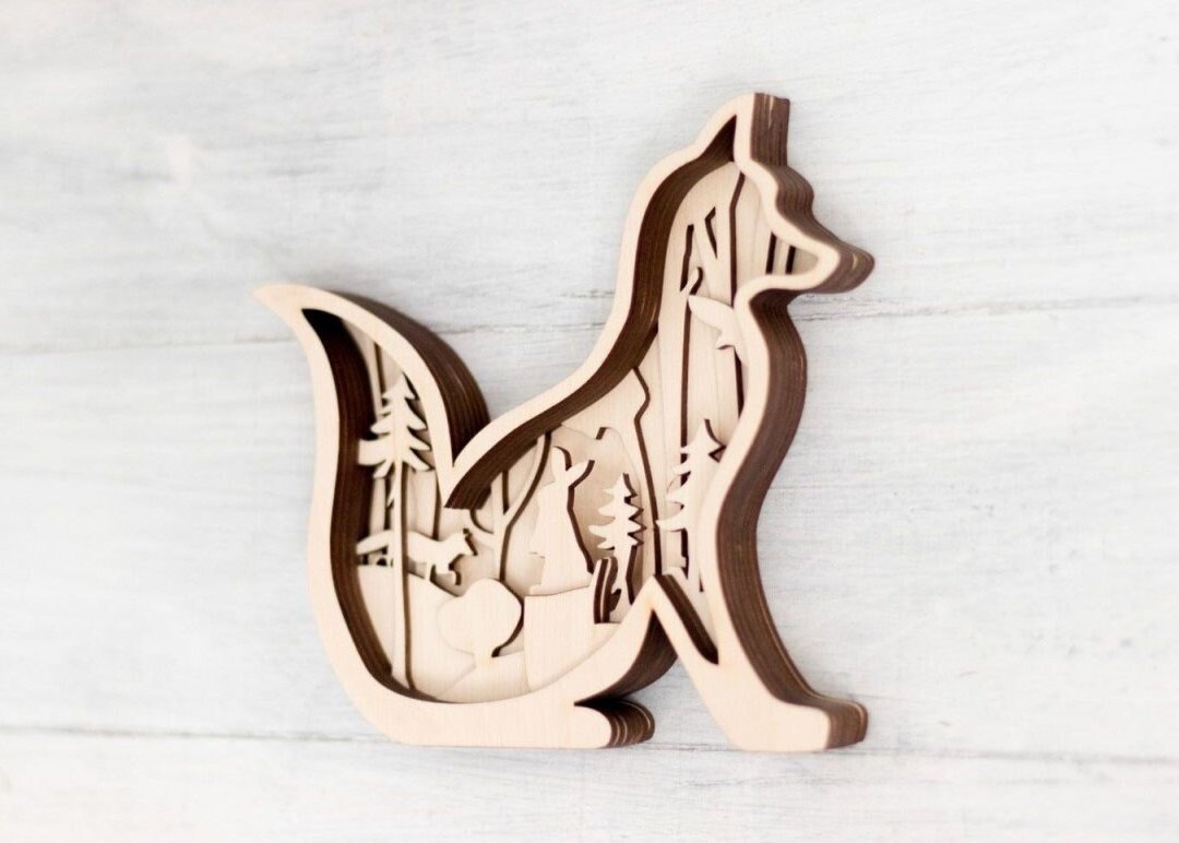 Multilayer SVG Dxf 3D Fox Multi-layer INSTANT DOWNLOAD Ornaments Cnc ...
