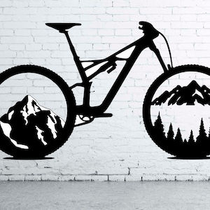 Bike Wall Panel  SVG DXF CDR Files Wall Decor Laser Cut Glowforge Files