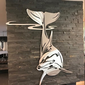 SVG Dxf Delphin SOFORTIGER DOWNLOAD Cnc-Datei Laser geschnitten Dateien Kunststück für Glowforge Cnc-Fräser schneiden Dekorative Datei
