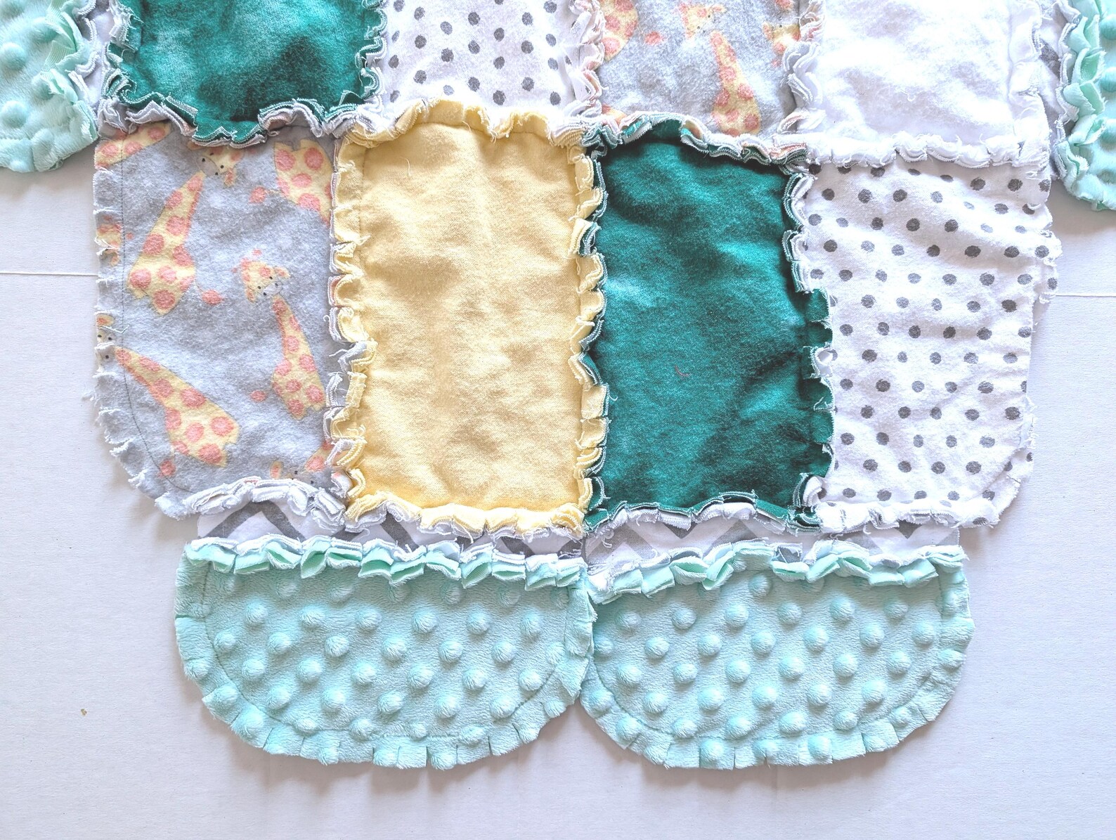 Tiny Joy Mint Green Hooded Baby Blanket – Bear & Floral Print (30″×32″) main image 1