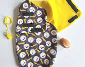 Pittsburgh Steelers Baby Swaddle Sack: Flannel & Fleece Newborn Wrap