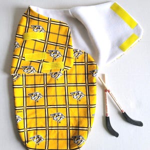 Nashville Predators Baby Swaddle Sack: Flannel & Fleece Newborn Wrap