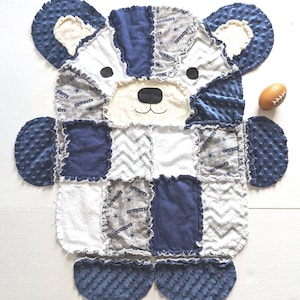 Dallas Cowboys Bear Baby Rag Quilt: Flanell & Minky Baby Decke, Kleinkind Kuscheldecke