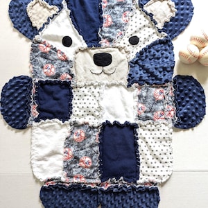 New York Yankees Baby Rag Quilt: Flannel & Minky Baby Blanket, Toddler Snuggle