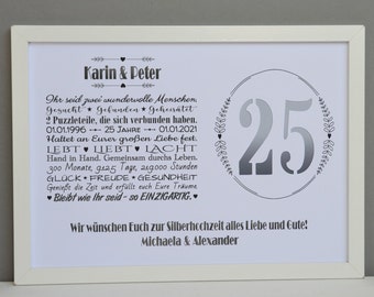 Geldgeschenk personalisiert - Silberhochzeit Goldhochzeit 25 50 Jahre verheiratet - Hochzeit - Karte - Gutschein