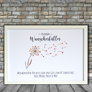 Personalisiertes Geldgeschenk - Wunscherfüller - Karte - Gutschein - Geschenkidee lustig 18. 20. 30. 40. 50. 60. Geburtstag - ungerahmt
