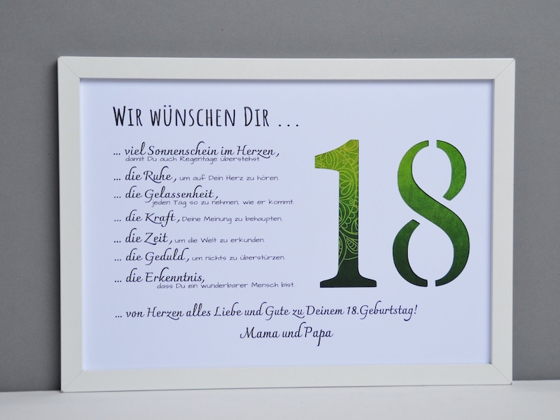Geldgeschenk personalisiert 18. Geburtstag Wünsche Karte Etsy