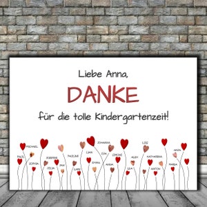 Personalisiertes Geldgeschenk - Danke - Karte - Kindergarten - Kita - Erzieherin - Team - Kindergruppe - Erzieherin - Regenbogen - ungerahmt
