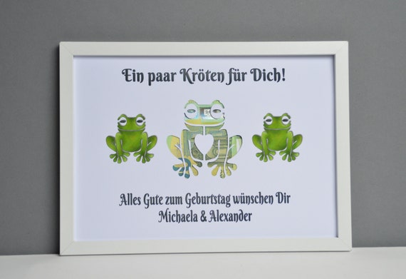 Geldgeschenk personalisiert Ein paar Kröten für Dich DIN A4 Etsy.de