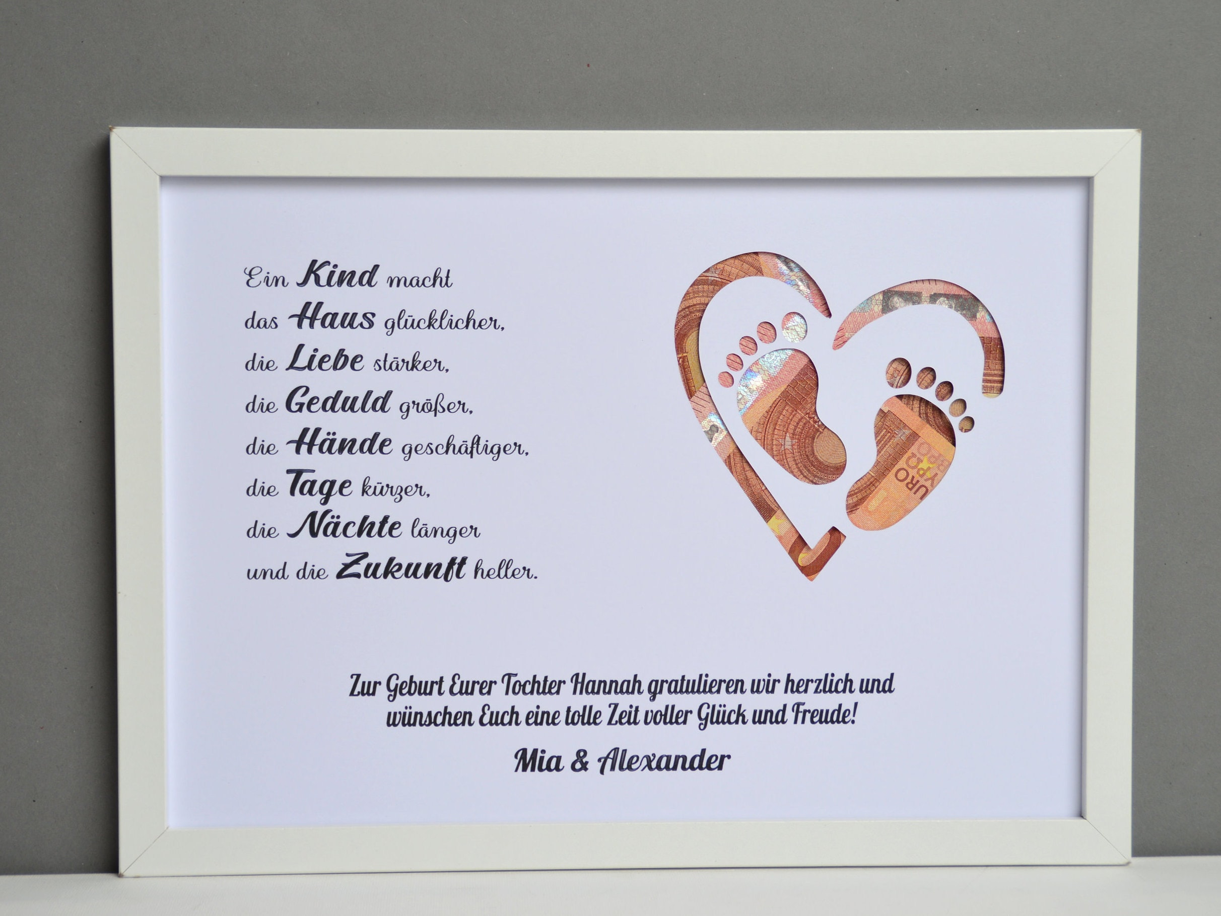 Personalisiertes Geldgeschenk Glückwünsche Geburt Baby Etsy