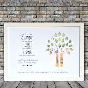 Personalized money gift - tree, communion, baptism, confirmation, youth consecration, birthday, date, without frame