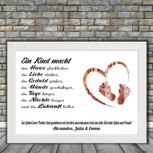 Personalisiertes Geldgeschenk - Glückwünsche Geburt Baby - Karte - Gutschein - ungerahmt