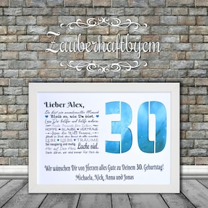 Personalized cash gift - 30th birthday - any number possible 18th, 19th, 20th, 25th. Wishes - Card - Voucher