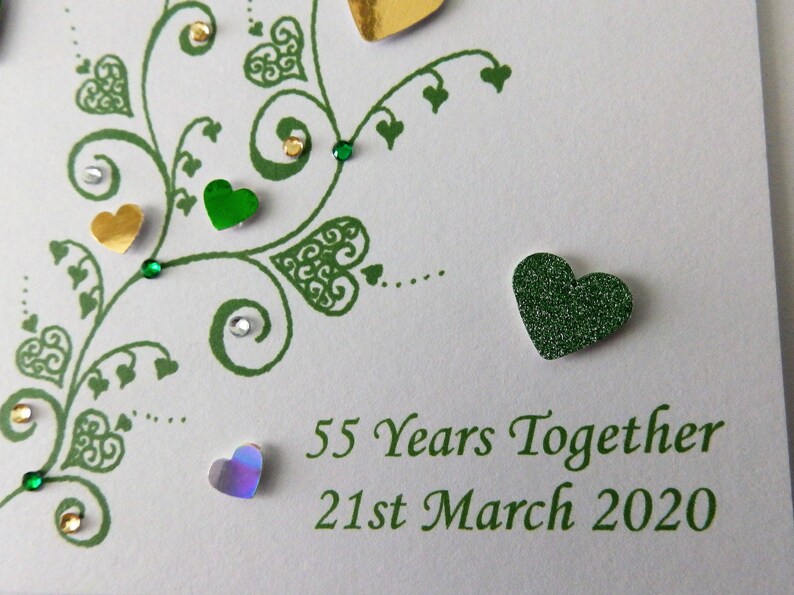 Emerald Wedding Anniversary Card Handmade and Personalised Etsy