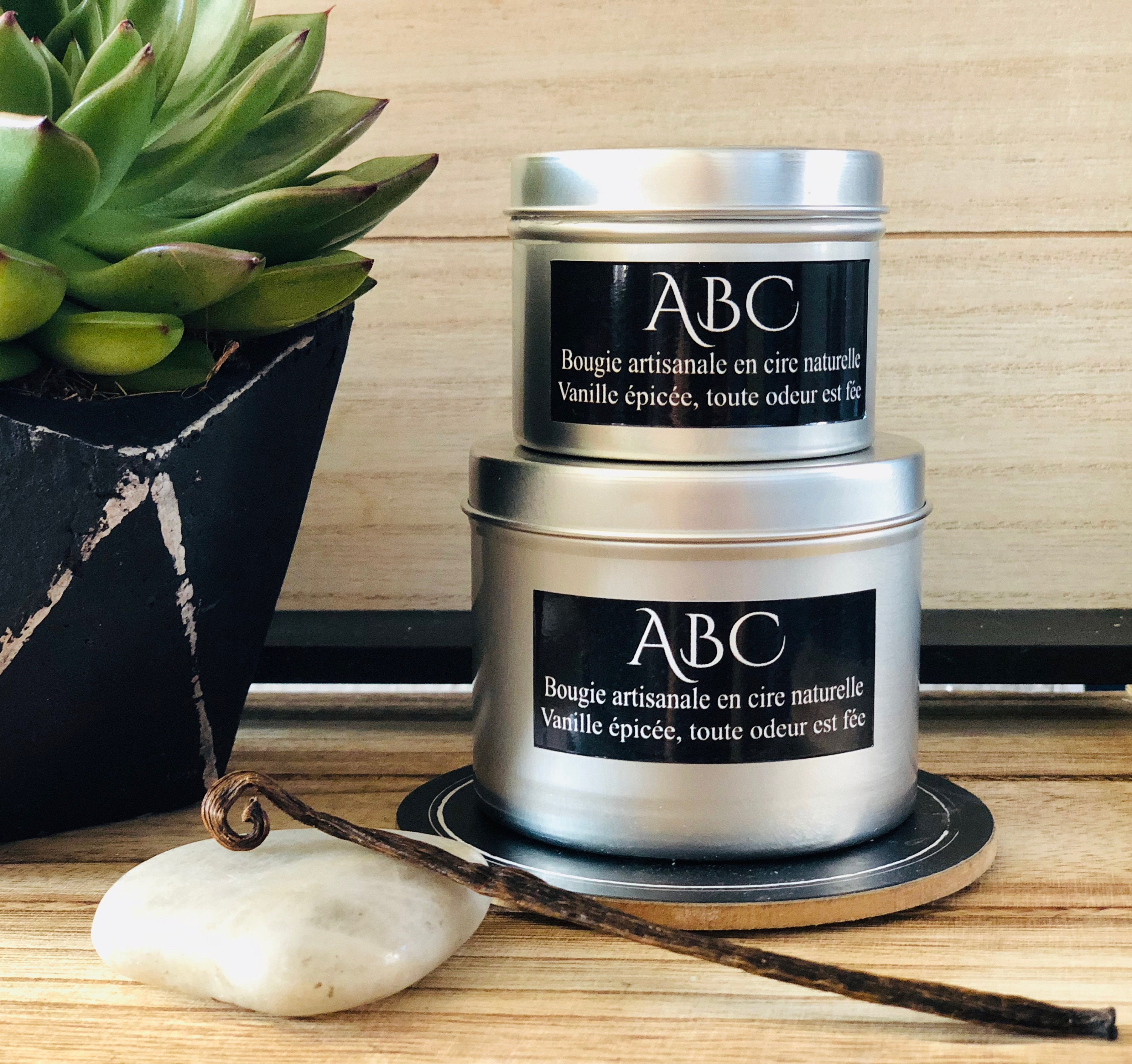 Bougie Parfumée Vanille Epicée en Cire de Soja et Parfum Grâce Fait Main