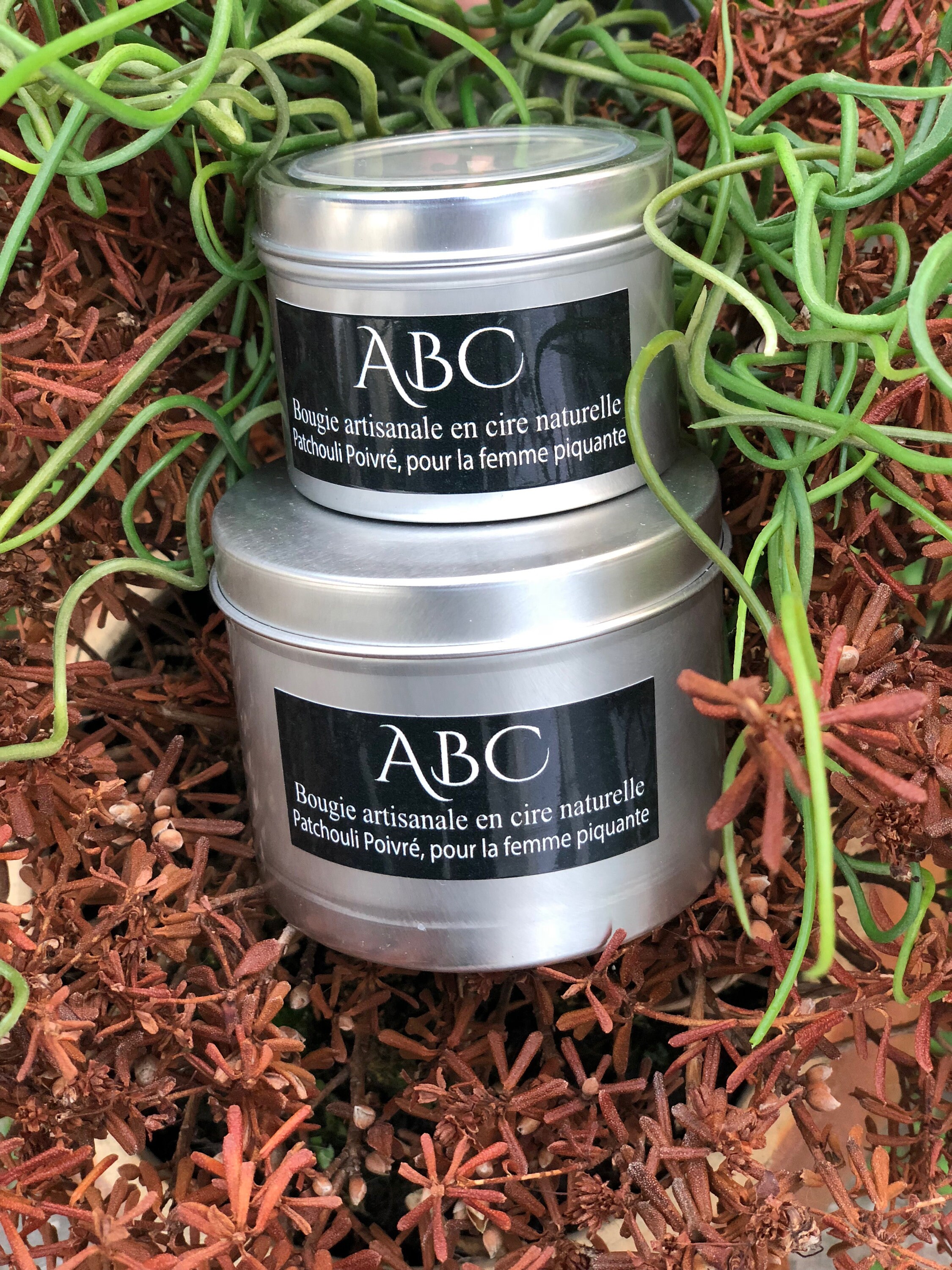 Bougie Parfumée Patchouli Poivré en Cire de Soja et Parfums Grasse