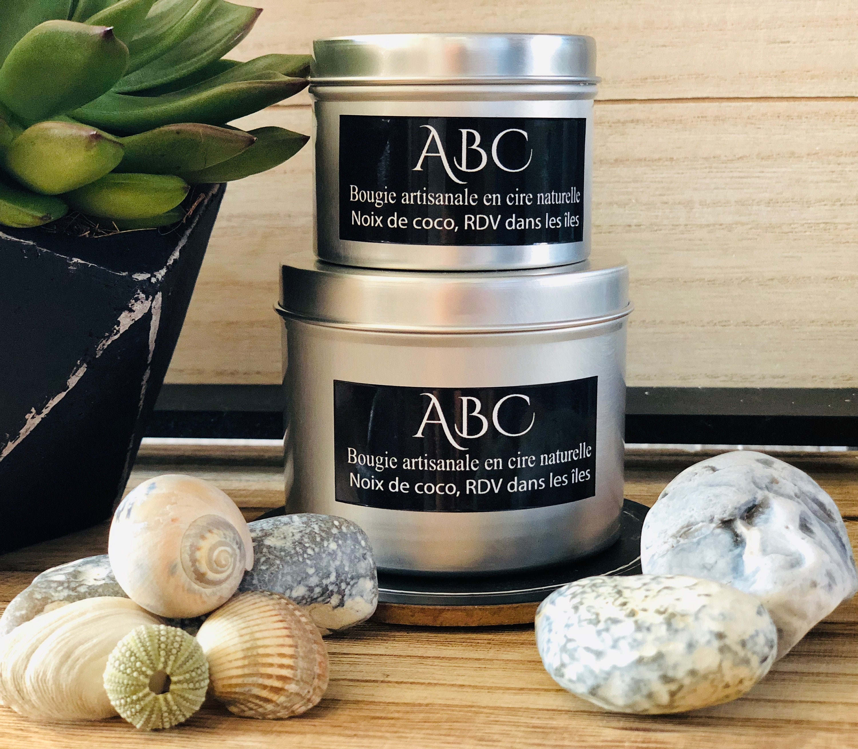 Bougie Parfumée Noix de Coco Rdv en Cire Soja et Parfums Grasse Fait Main