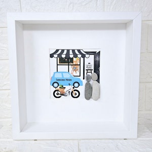 Nieuwe opening bedrijfsopening rijschool rijbewijs TÜV housewarming cadeau met logo kiezelfoto gepersonaliseerd