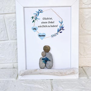 Gift Uncle Godfather Brother Desired Text Family Picture Birthday Gift Christmas Gift Pebble Picture Pebbleart Personalized