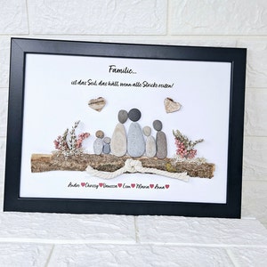 Gift Family The family is the rope Family picture Love Gratitude Happiness Christmas gift Pebble picture Wall decoration Personalizable