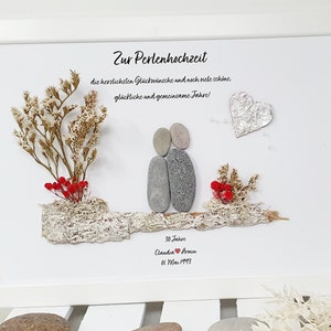 Gift PEARL WEDDING 30 Wedding Anniversary Anniversary Couple Love Happiness Congratulations Stone Image Pebble Image Decoration Customizable