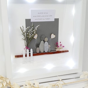 Gift for Grandma and Grandpa Grandparents Family Picture Birthday Gift Christmas Gift Pebble Stone Picture Decoration Customizable