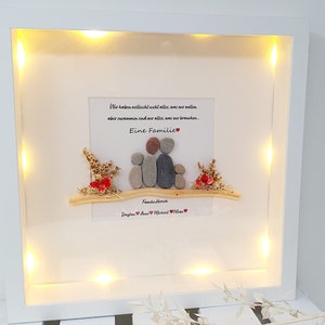 Gift family family portrait love gratitude christmas gift pebble stone picture pebble art decoration personalisable