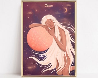 Venus Goddess, art print, astrology