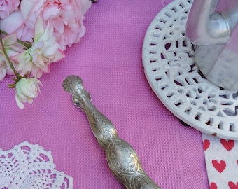 Pastry Tongs Art Nouveau Antique Embossed Silvered tongs Branded by BMF 19th Made in Austria