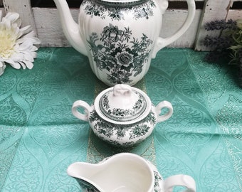 Villeroy & Boch Coffee Set FASAN Green Pattern ~ Vintage Green