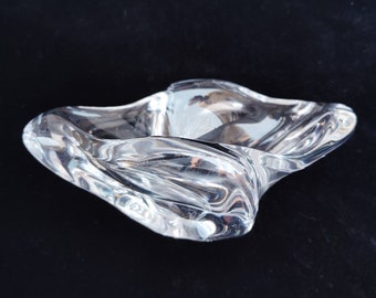 ヴィンテージ ドーム フランス クリスタル灰皿：サイン入りブリカンテ