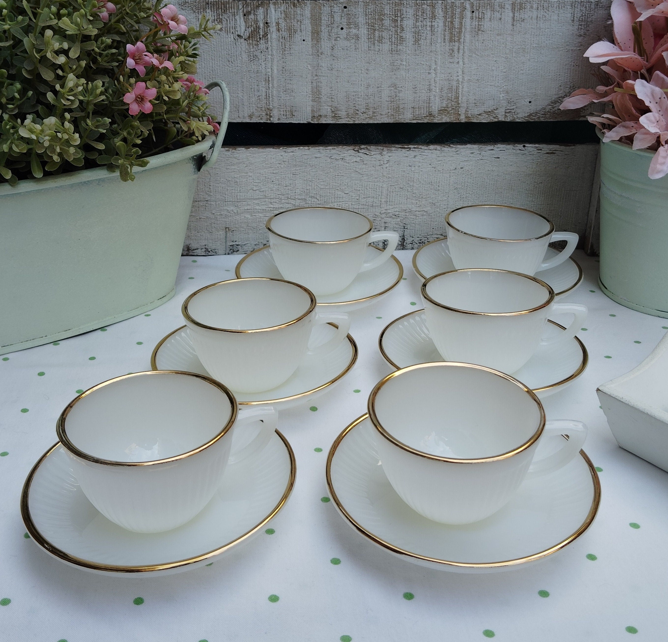 Fire king cup saucer - Etsy 日本