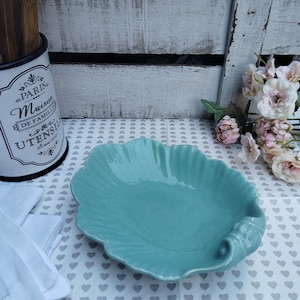 Muschelförmige Schale Aqua Blau Vintage Servierplatte Shabby Decor