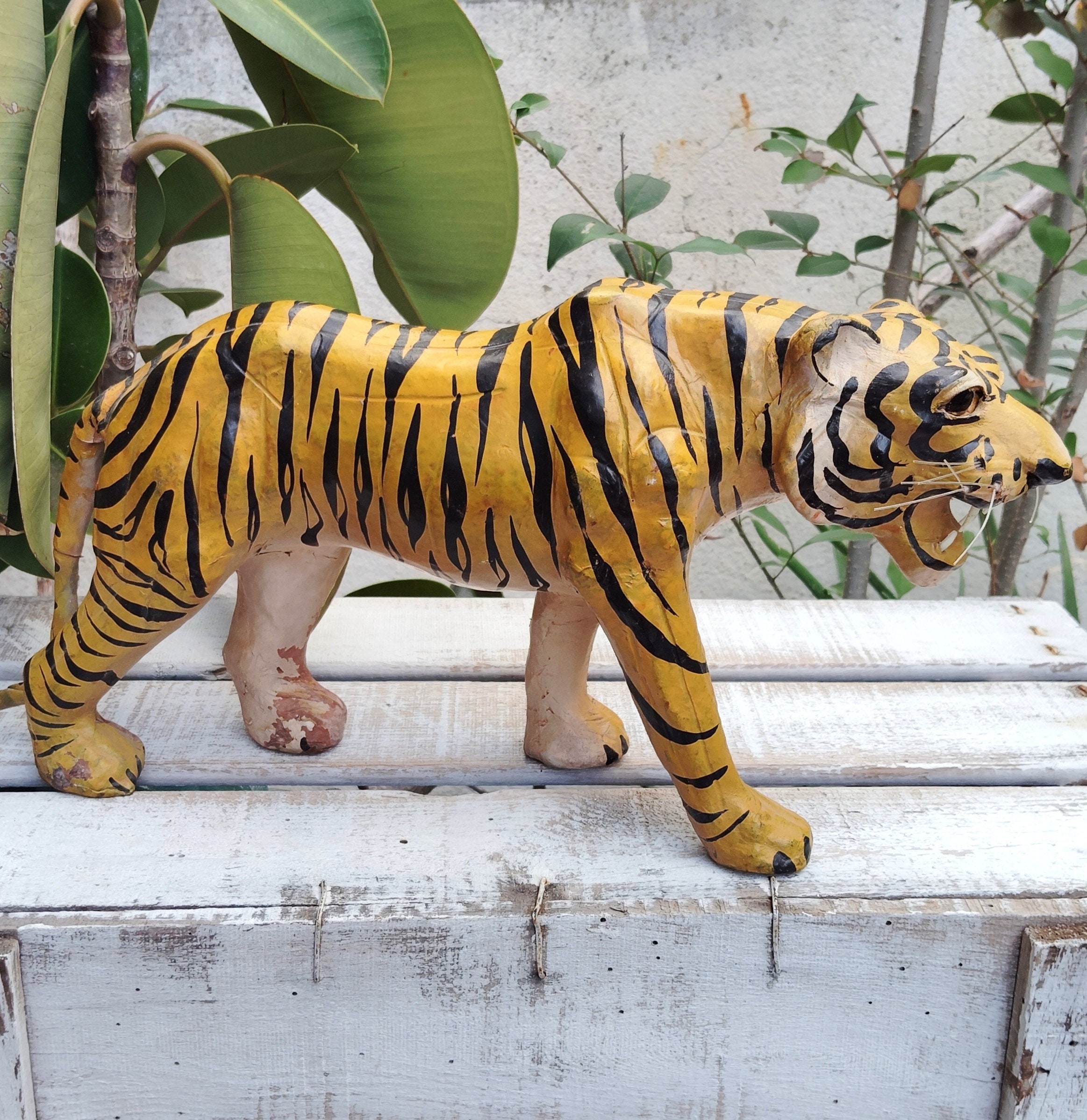 Crouching Bengal Tiger Life Size Statue 