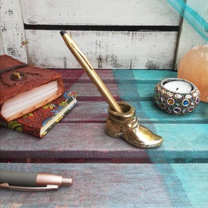 Brass Boot Vintage Figurine Boot Shaped Golden Brass Miniature Lonely Shoe Paperweight