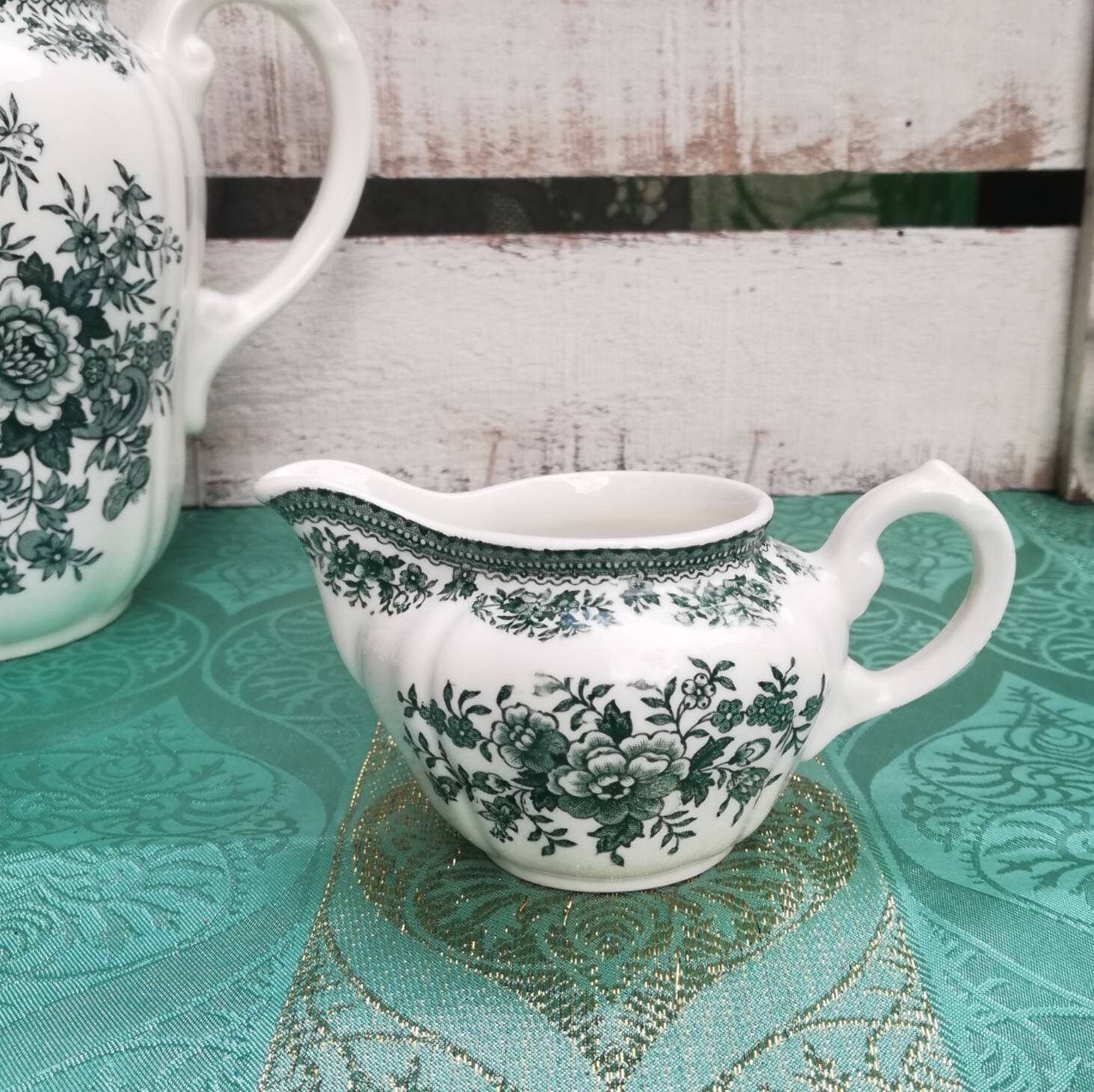 Villeroy & Boch Coffee Set FASAN Green Pattern ~ Vintage Green
