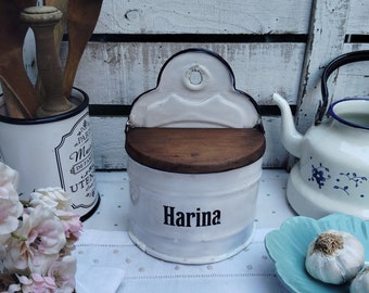 ヴィンテージ エナメル 小麦粉缶 - キッチン用品 - ホーム