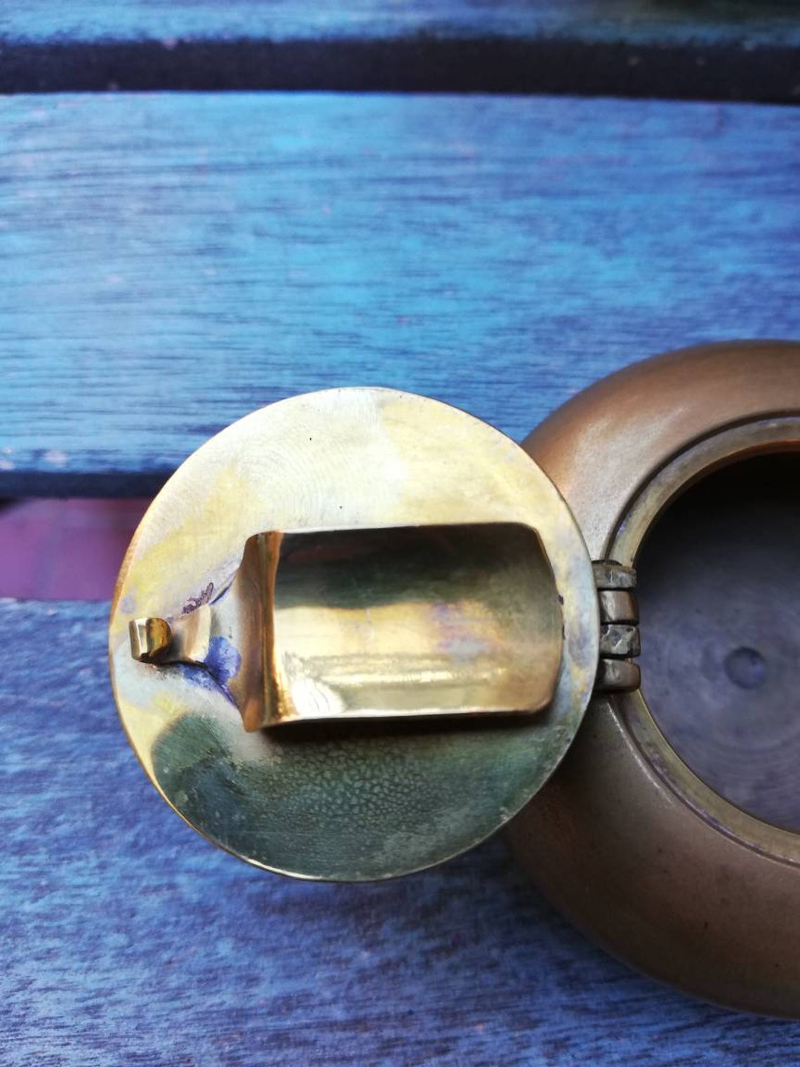 Antique pocket ashtray Nautical vintage item Brass Pocket Etsy