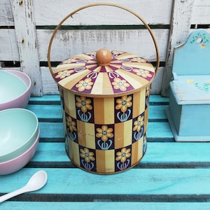 Vintage Baret Ware Maytime Biscuit Tin ~ 1960s English Cookie Container