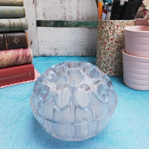 Flower Frog Vintage Glass Made in England, Large Domed Solid Glass Flower Holder 19 Holes, &quot;Pique-Fleurs&quot; or Pencil Holder