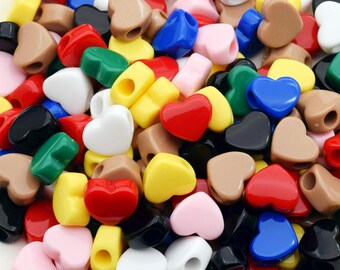 50 perline colorate a forma di cuore di caramelle in acrilico: forniture per gioielli fai da te