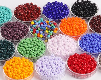 4 mm Glasierte Rocailles: Bunte Pastell Perlen (300 Stück)
