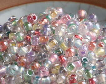 4 mm Transparente Glasperlchen: Glasierte Pastellperlen, 260 Stück